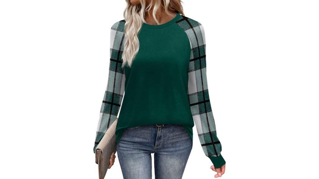 Stylish WIHOLL long sleeve shirts for women featuring color block raglan designs, perfect for fall fashion and casual wear. Comfortable, versatile, and trendy essentials.