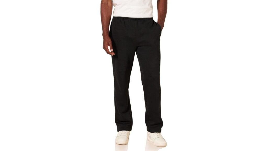 Essentials men’s fleece sweatpants in a relaxed fit, offering comfort, warmth, and casual everyday style.
