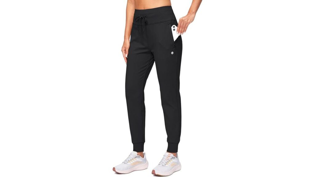 "Women's fleece-lined joggers: high-waisted, thermal, and water-resistant for ultimate winter comfort and style."